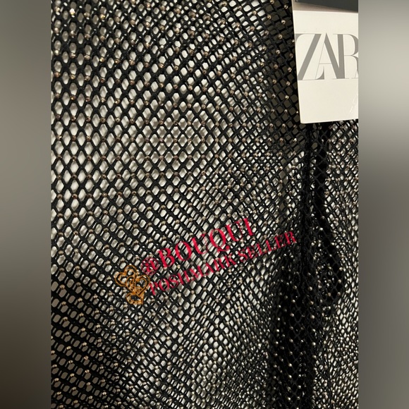BLOGGERS FAV ZARA RHINESTONE SHIMMERY MESH PANTS - Picture 3 of 14